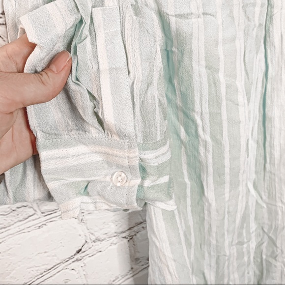 Abound Weekend Tie Front Button Down Shirt Light Blue Stripe Size Small NWOT - Picture 6 of 8
